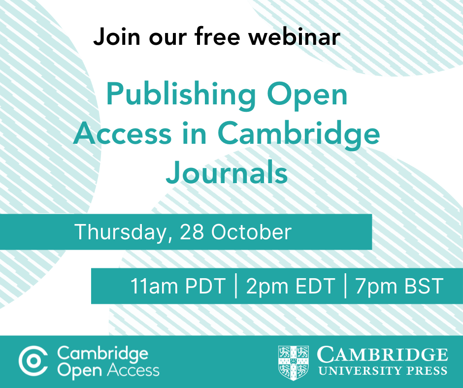 Publishing Open Access in Cambridge Journals- webinár