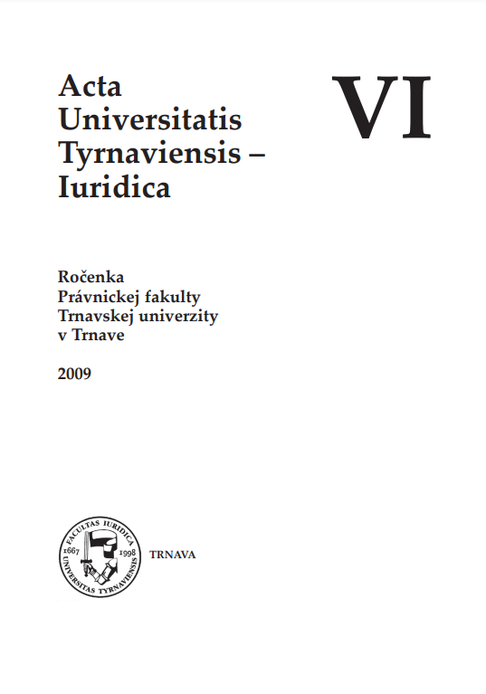 Acta Universitatis Tyrnaviensis Iuridica VI.