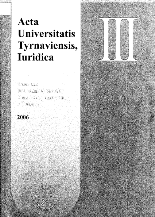 Acta Universitatis Tyrnaviensis Iuridica III.