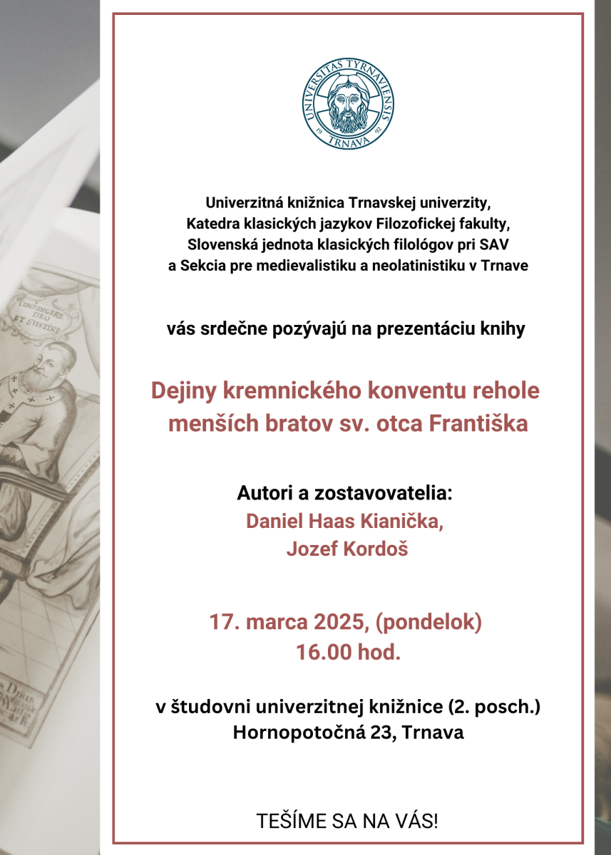Pozvánka na prezentáciu knihy