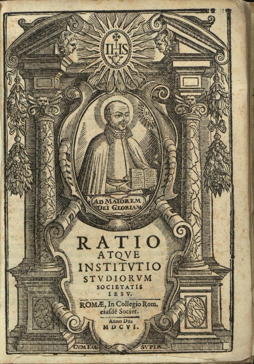 Titulná strana jezuitského školského poriadku Ratio studiorum