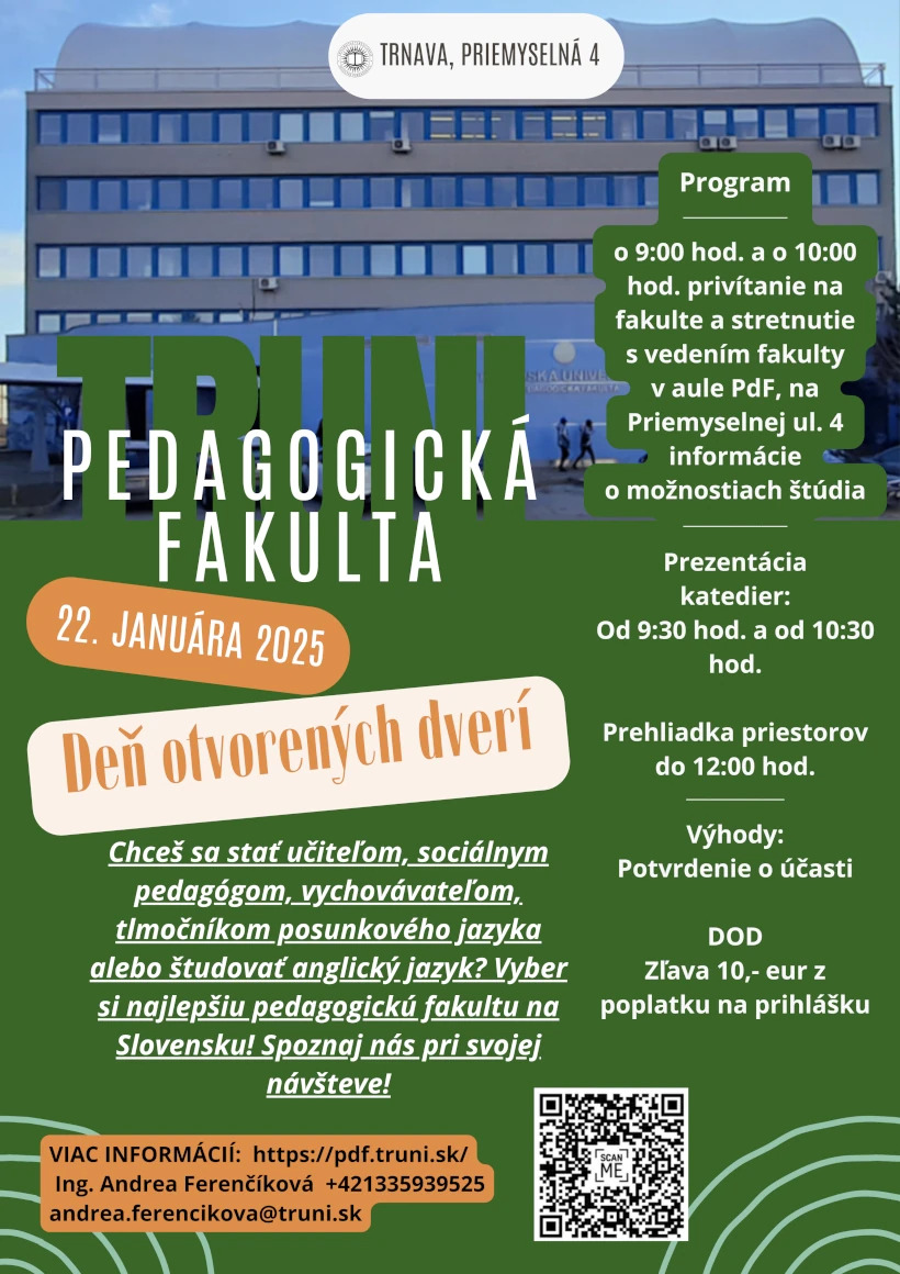 deň otvorených dverí na pedagogickej fakulte 2025, trnava, trnavská univerzita