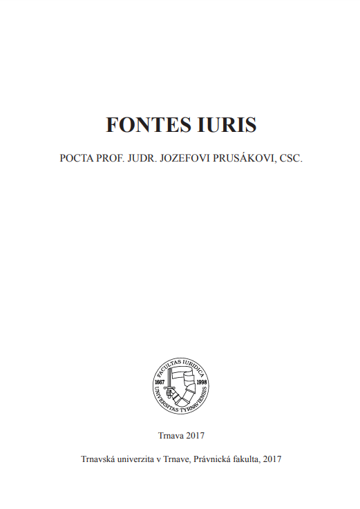 Fontes iuris, pocta prof. JUDr. Jozefovi Prusákovi, CSc.