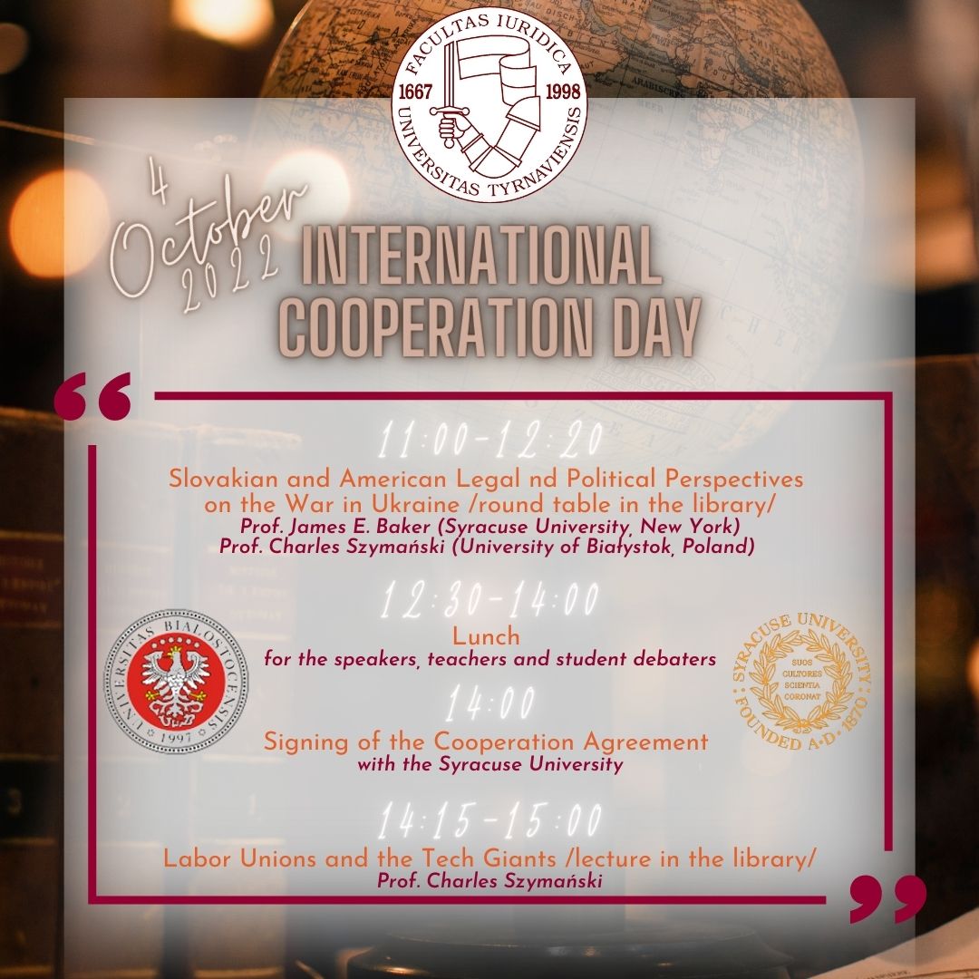 Deň medzinárodnej spolupráce na právnickej fakulte
