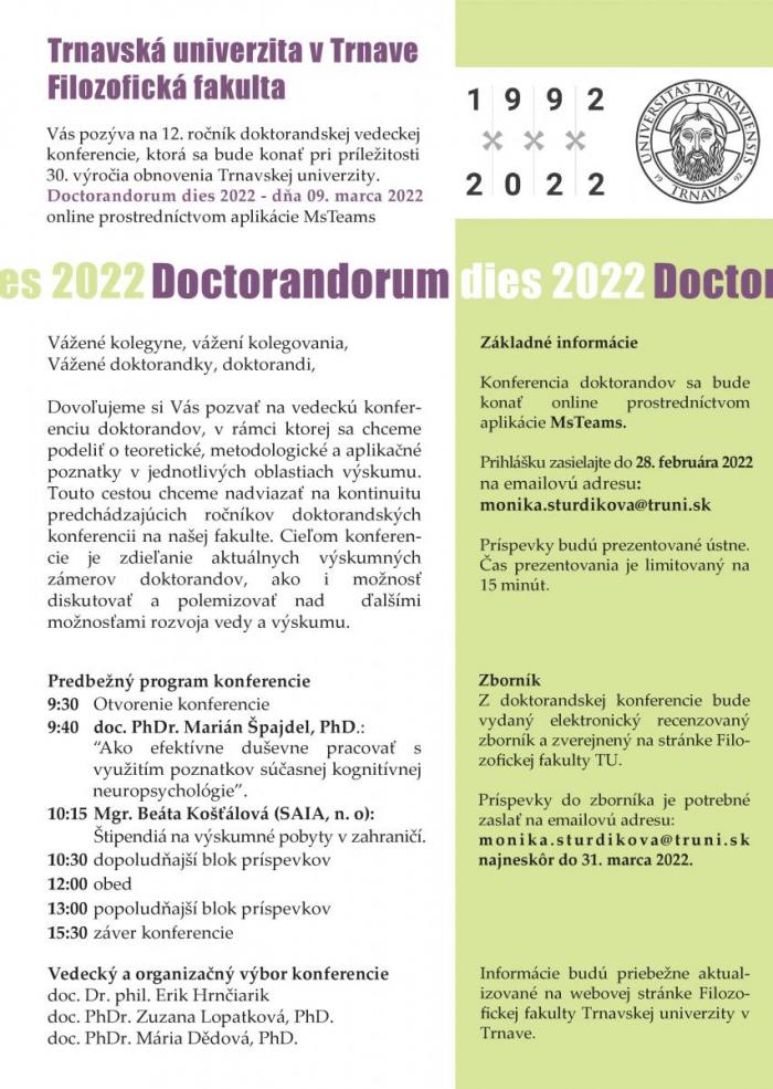 Doctorandorum dies 2022