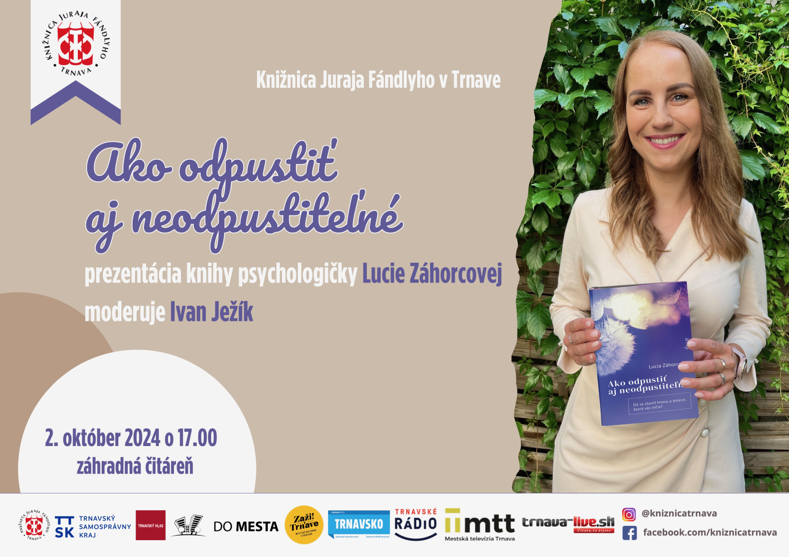 Lucia Zahorcova, Trnava, truni, odpustenie, prezentácia knihy