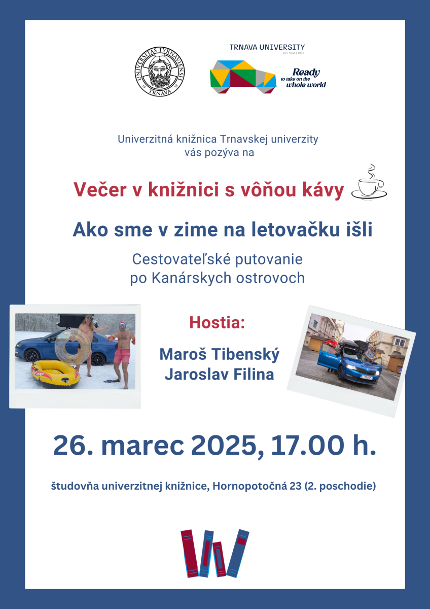 Večer v knižnici s vôňou kávy, cestovatelske putovanie