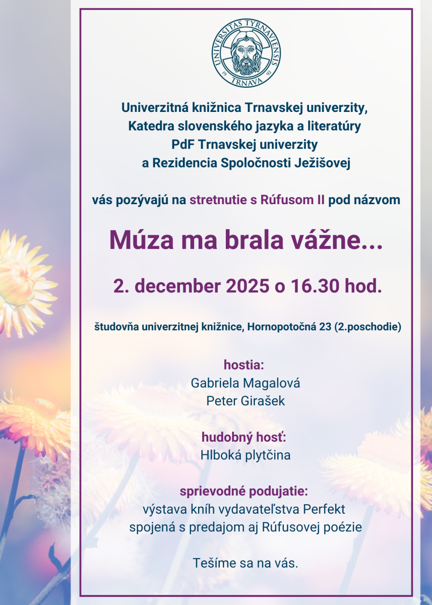 Múza ma brala vážne...