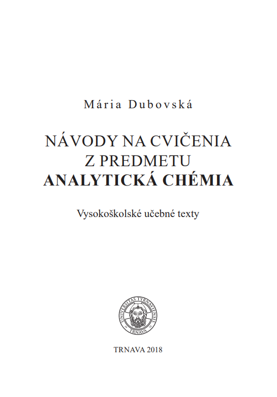 Návody na cvičenia z predmetu analytická chémia