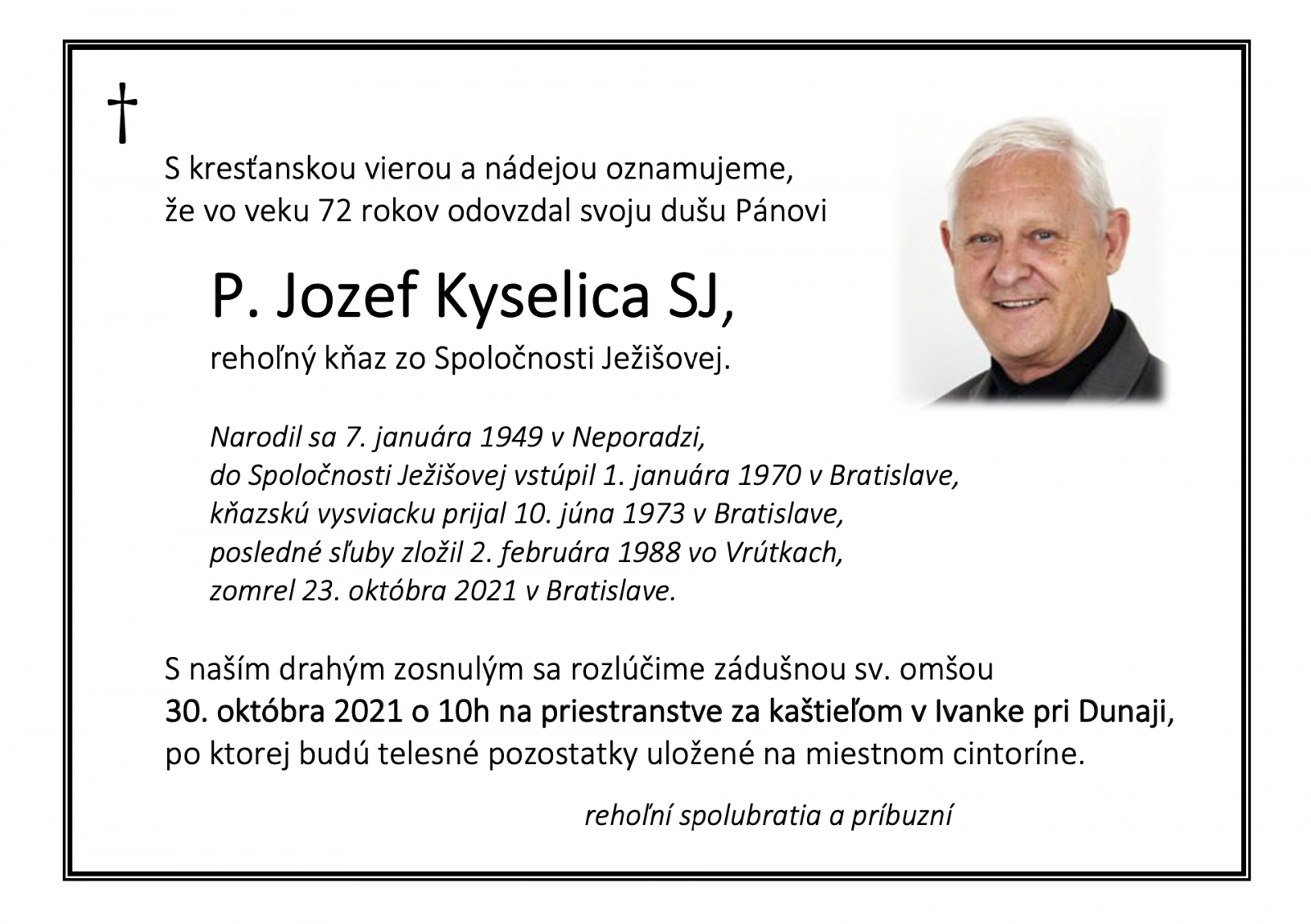 jozef kyselica sj