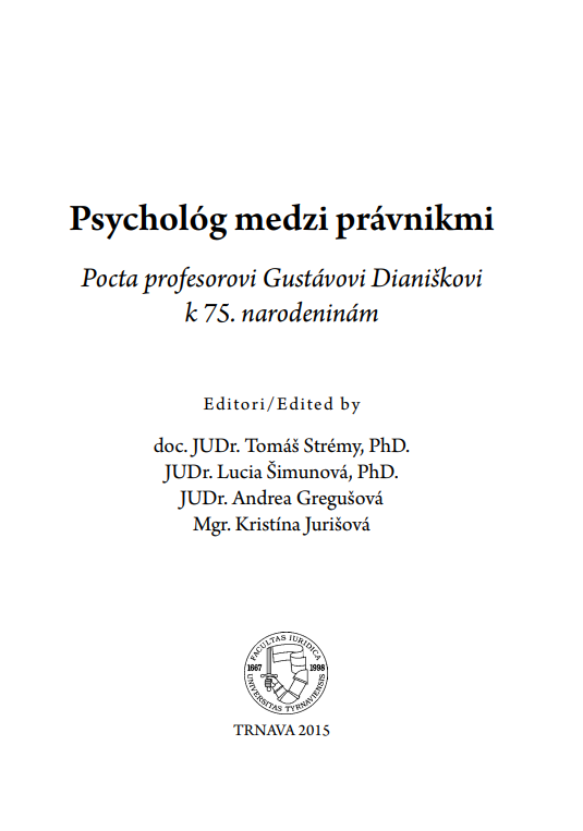 Psychológ medzi právnikmi, Pocta profesorovi Gustávovi Dianiškovi k 75. narodeninám