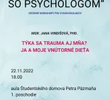 "Na slovíčko so psychológom", večerné workshopy pre študentov