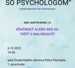 "Na slovíčko so psychológom", večerné workshopy pre študentov