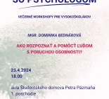Na slovíčko so psychológom