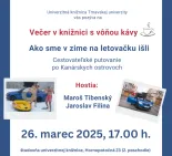 Večer v knižnici s vôňou kávy, cestovatelske putovanie