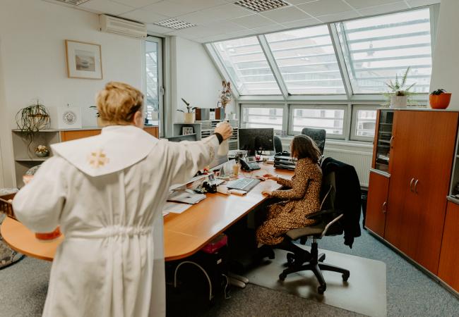 novoročné požehnanie budov a pracovníkov trnavskej univerzity, miloš lichner (foto TRUNI / Barbora Likavská)