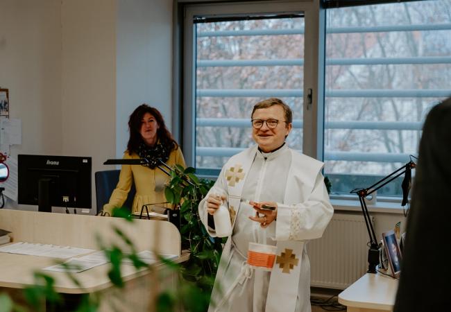 novoročné požehnanie budov a pracovníkov trnavskej univerzity, miloš lichner (foto TRUNI / Barbora Likavská)