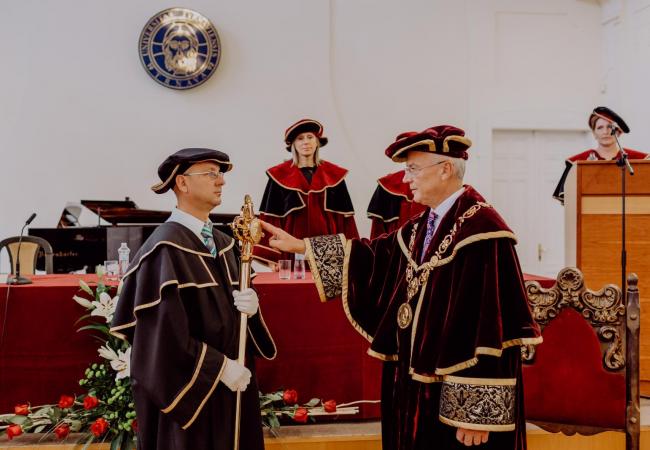 inaugurácia rektora trnavskej univerzity reného bílika 2019, sála marianum trnava
