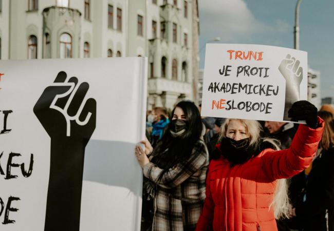 Zodpovedný protest za slobodné univerzity (foto Barbora Likavská)