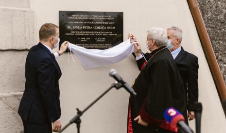 Odhalenie pamätnej tabule P. Gojdičovi, Leopoldov, 2020