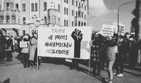 protest za slobodné univerzity (foto Barbora Likavská)