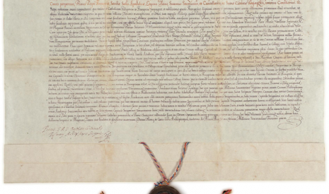 zakladajúca listina Trnavskej univerzity, Trnava University founding document by Peter Pazmany, Peter Pázmaň, Trnava