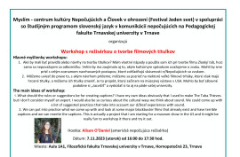 Workshop s režisérkou o tvorbe filmových titulkov