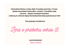 Žena v priebehu vekov III.