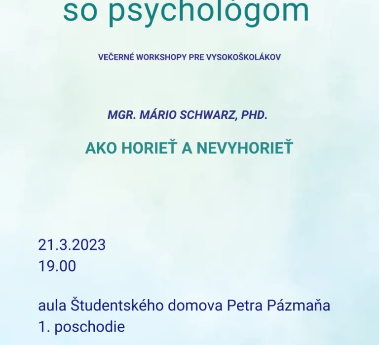 Na slovíčko so psychológom