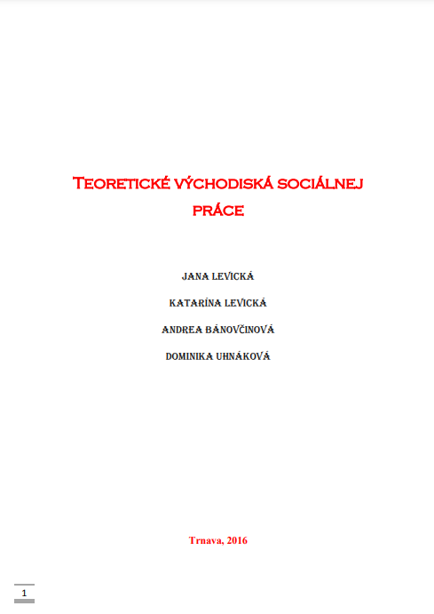 Teoretické východiská sociálnej práce