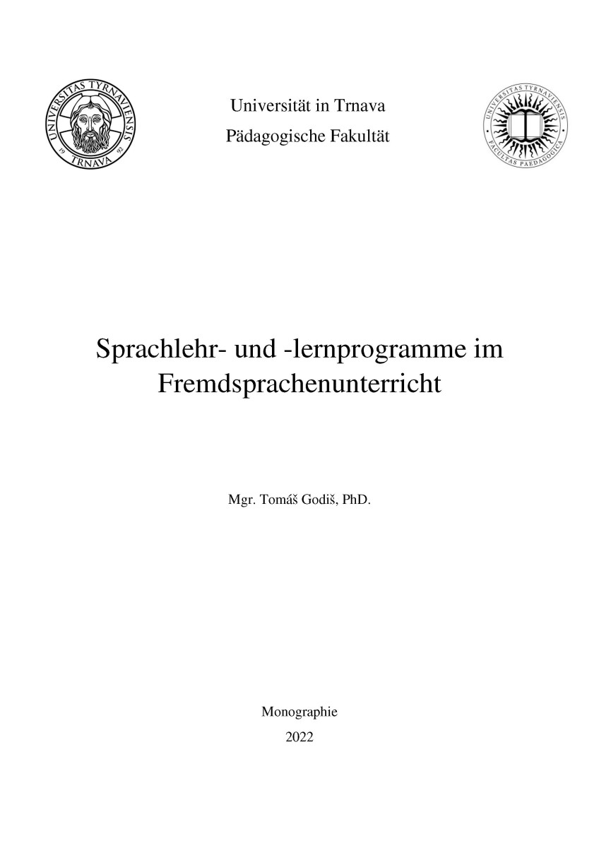 Sprachlehr- und -lernprogramme im Fremdsprachenunterricht