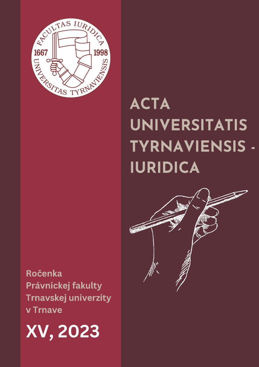 Acta Universitatis Tyrnaviensis Iuridica, XV