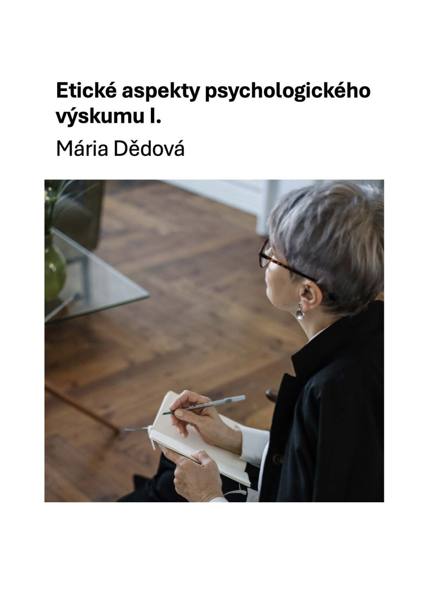 Etické aspekty psychologického výskumu I.