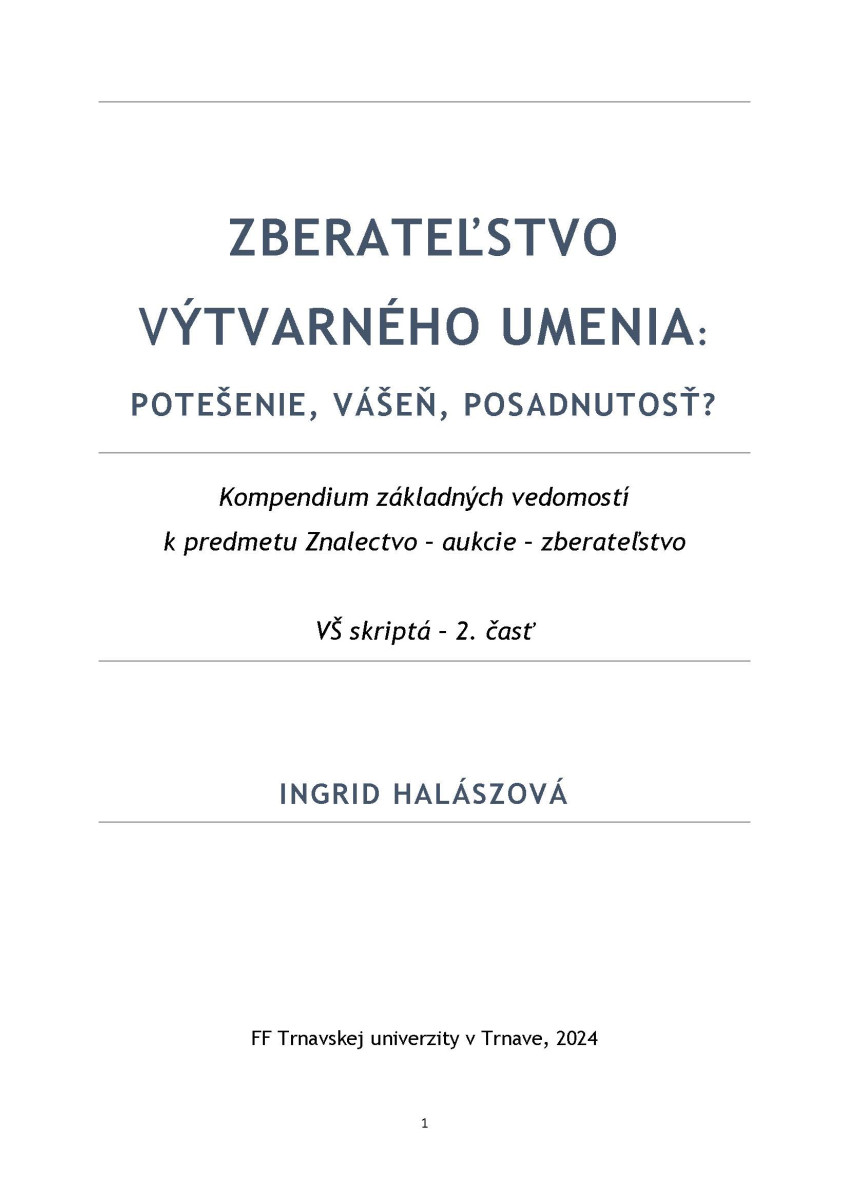 Zberateľstvo výtvarného umenia - 2. časť