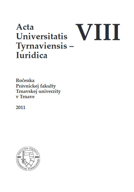 Acta Universitatis Tyrnaviensis Iuridica VIII.