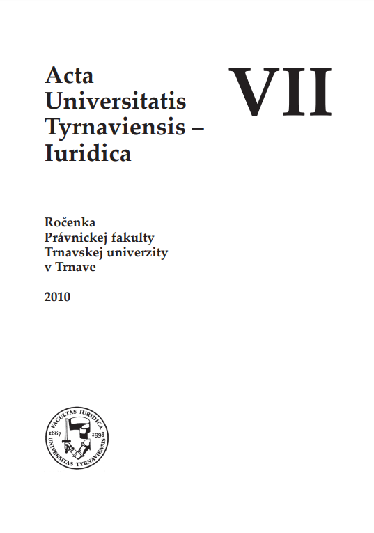 Acta Universitatis Tyrnaviensis Iuridica VII.